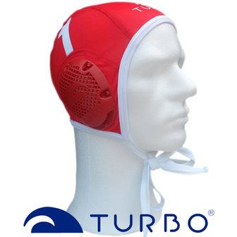 Turbo Waterpolo Cap Classic Professional Keeper Red White 13