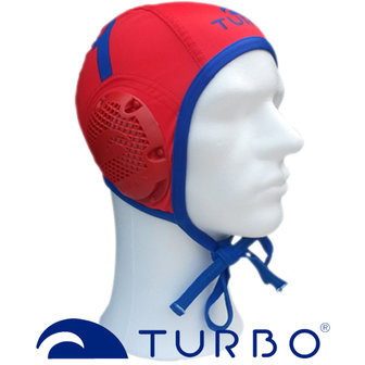 Turbo Waterpolo Cap (size m/l) nummer 1 Professional Keeper red blue
