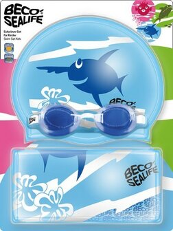 BECO Sealife, zwembril setje 2, zwembril, badmuts en tasje, blauw