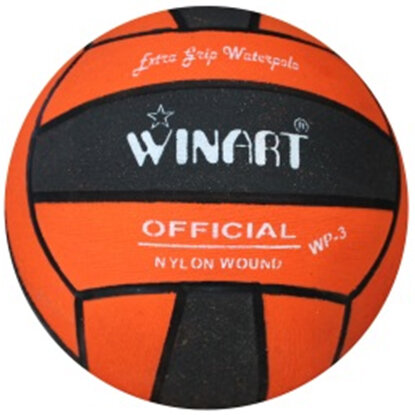 Winart waterpolobal mini-polo maat 3 zwart-oranje