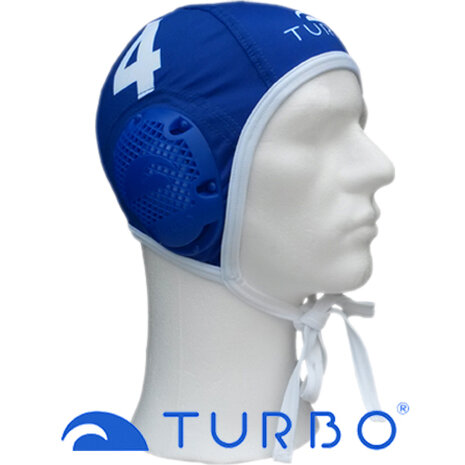 special made Turbo Waterpolo Cap (size m/l) Professional blauw nummer 4