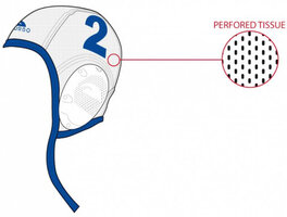 Turbo Waterpolo cap New Gen (luchtdoorlatend gaas stof) wit nummer 14